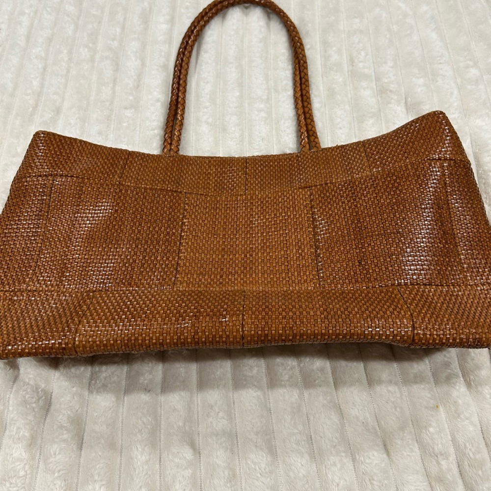 FALOR Elegant Brown Woven Shoulder Bag